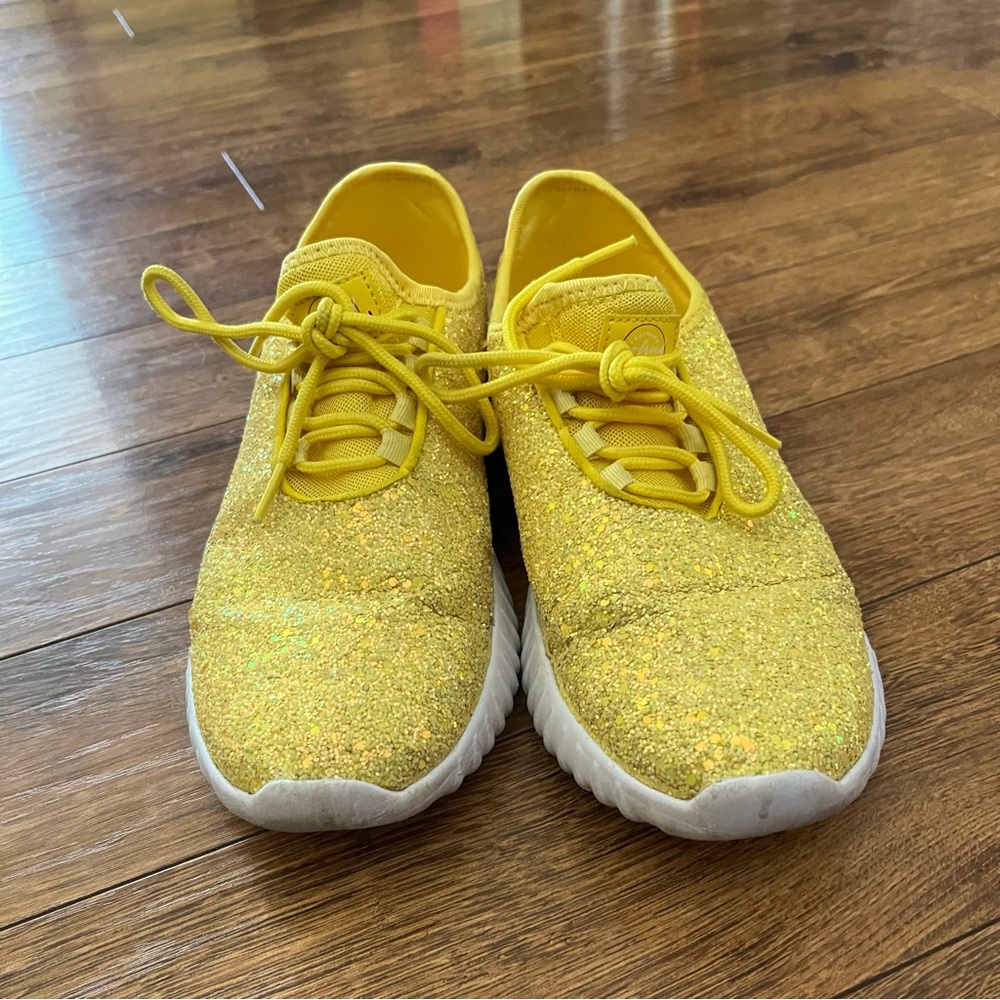 Southern Fried Chics Yellow Glitter Sneakers - Picture 4 of 8
